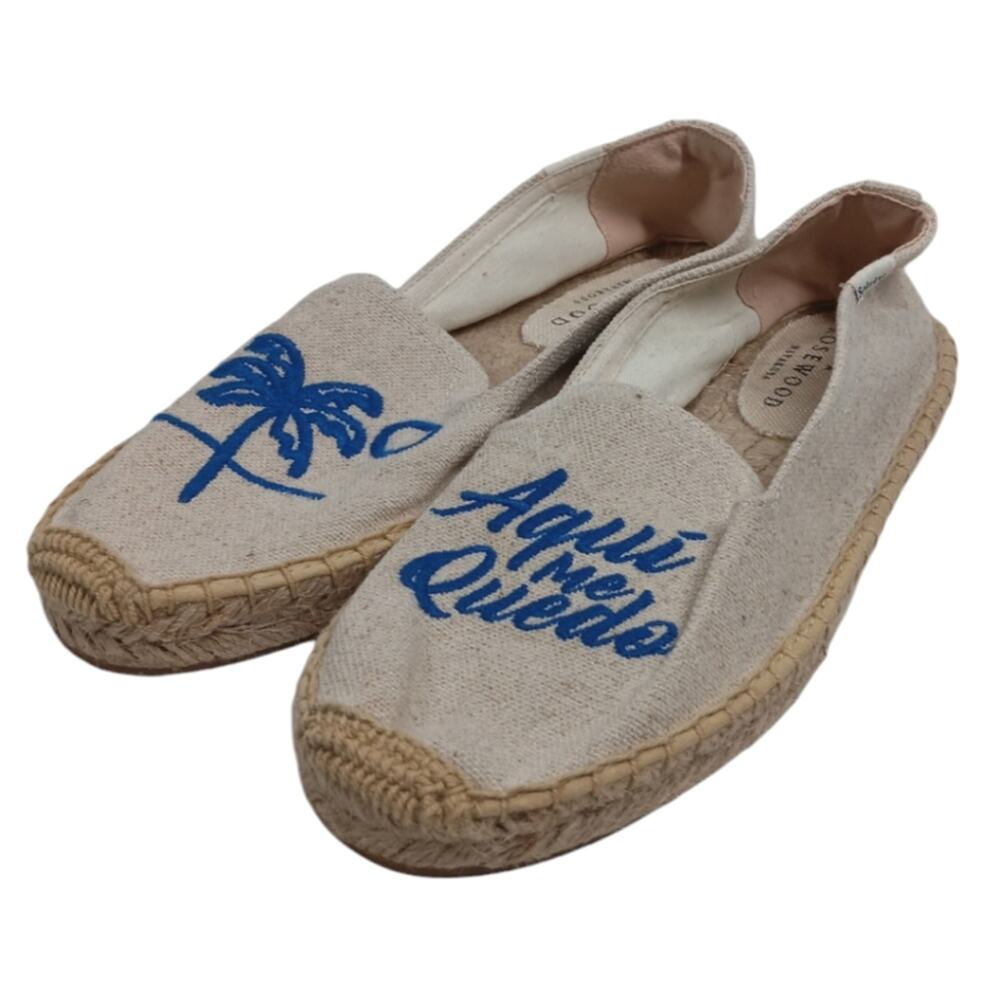 Soludos x Rosewood Aqui Me Quedo Espadrille Flat Shoes size 7